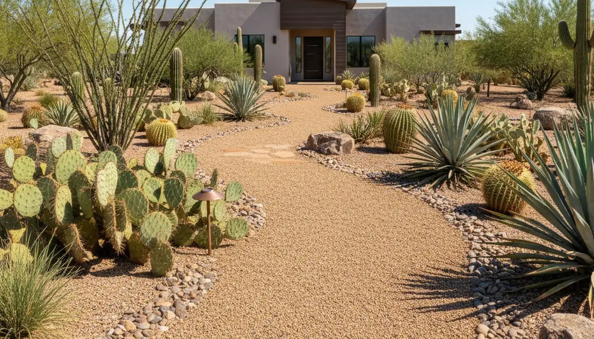 Decomposed granite desert pathway in Mesa, AZ landscape by Chop Chop Landscaping