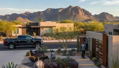 Professional landscaping services in Mesa AZ creating lush outdoor spaces and custom yard designs