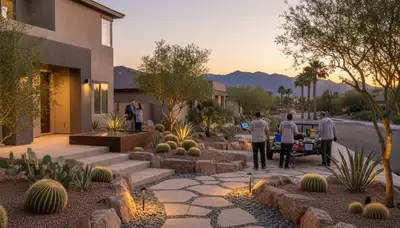 Professional landscaping services in Mesa AZ creating beautiful residential outdoor spaces