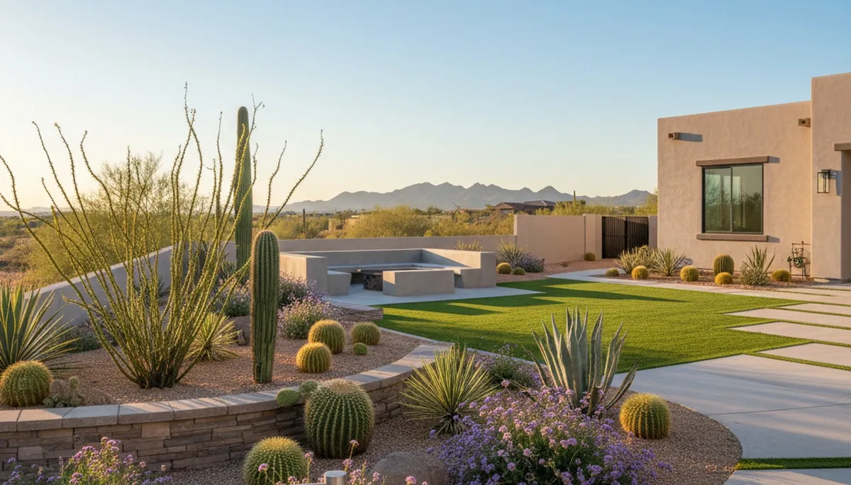 Professional landscaping services in Mesa AZ creating lush, well-designed outdoor spaces