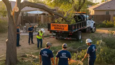 Professional storm debris cleanup and yard restoration by landscapers in Mesa, AZ