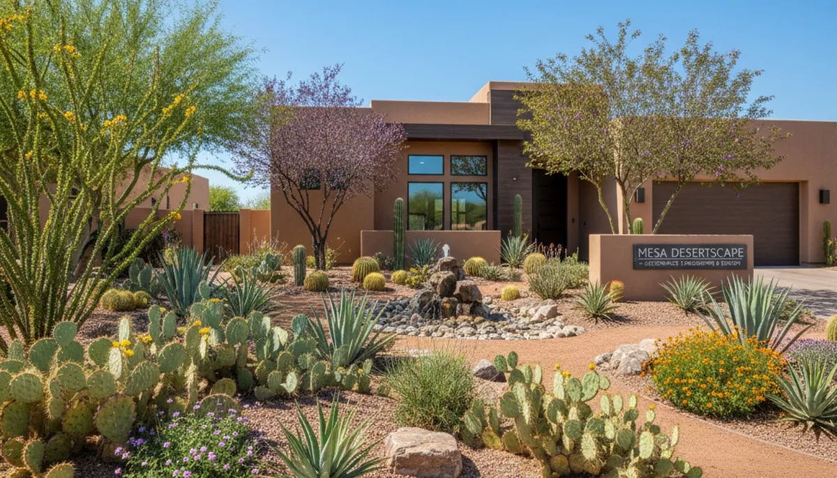 Water-wise native plant landscaping in Mesa, AZ with drought-tolerant garden design by local experts